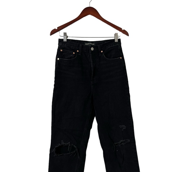 ARITZIA Denim Forum The Bonet High Rise Loose Black Ripped Destroyed Jeans - Picture 5 of 9